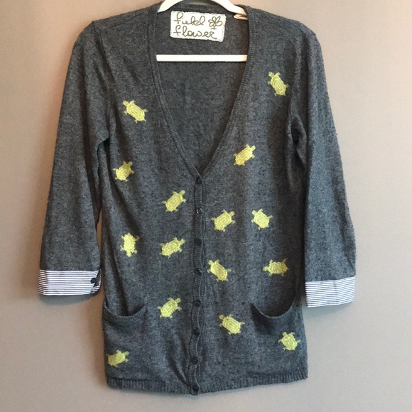 Anthropologie Sweaters - Anthropologie slow and steady turtle cardigan M